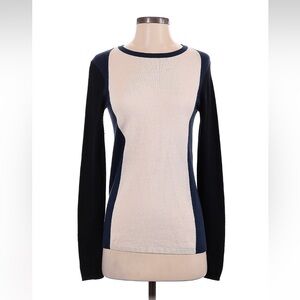 Diane Von Furstenberg Cream, Navy, and Black Bodycon Sweater